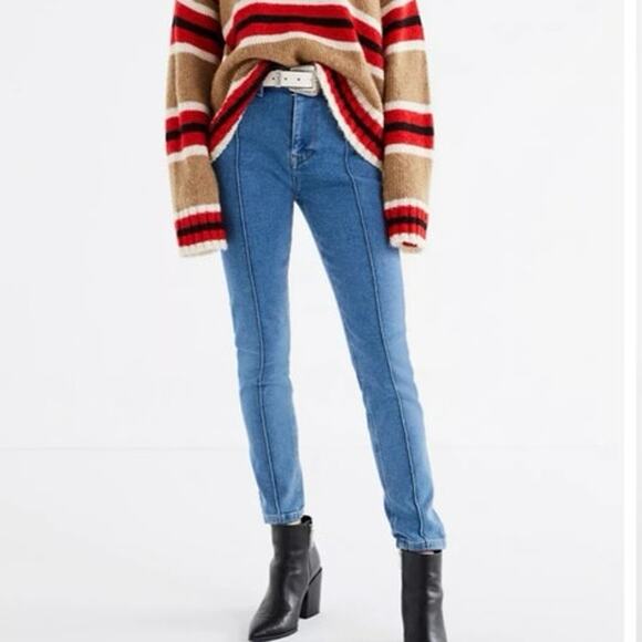 BDG Twig High Rise Blue Skinny Jeans Seamed Front Size 27 Ankle - Picture 1 of 10